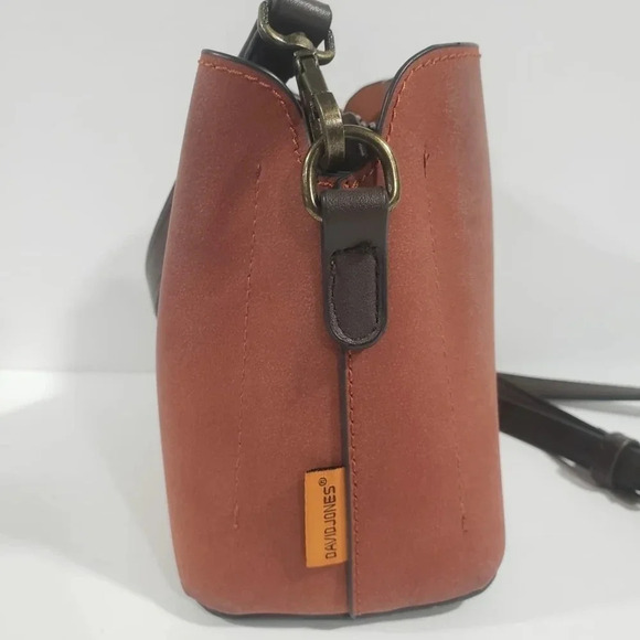 COPY - David Jones  Paris Brown Faux Leather Turnlock Crossbody. - Picture 4 of 11